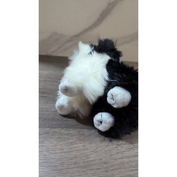 Ty Beanie Babies Poofie Stuffed Toy Black & White Shih Tzu Dog 5" Plush stuffed - Picture 4 of 10